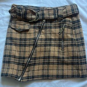 Bershka Tan Mini Pencil Skirt Asymmetrical Cargo Casual